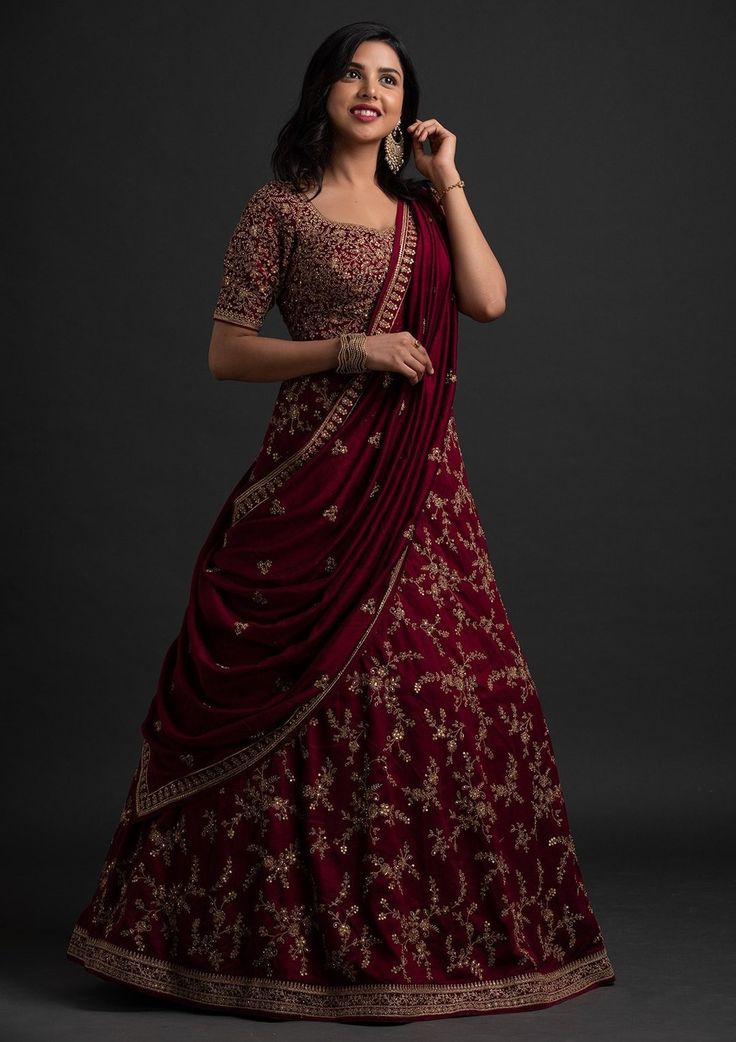 Bridal Maroon Lehenga